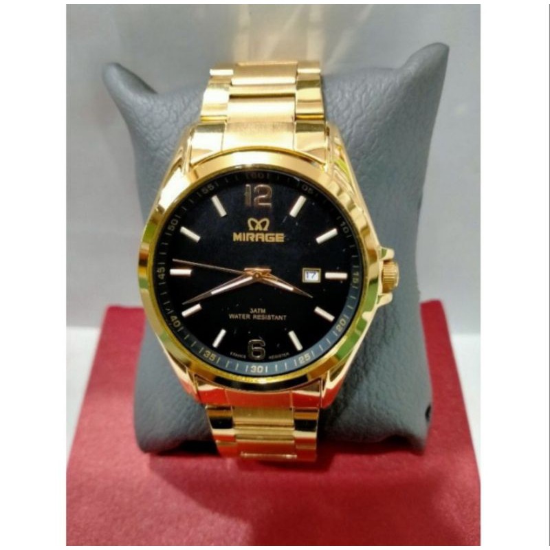 jam tangan pria;MIRAGE M8710BRP-Lgold~ORIGINAL WATER RESISTANT~TGL~STAINLEES