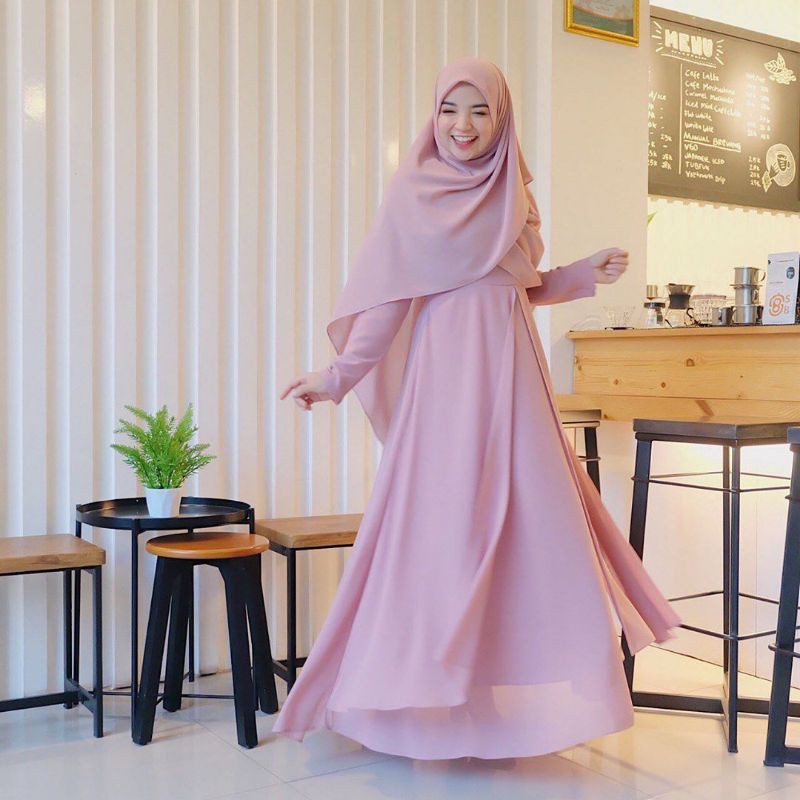 Shava Dress by Gerai Aliyah Ori Warna Dusti Pink