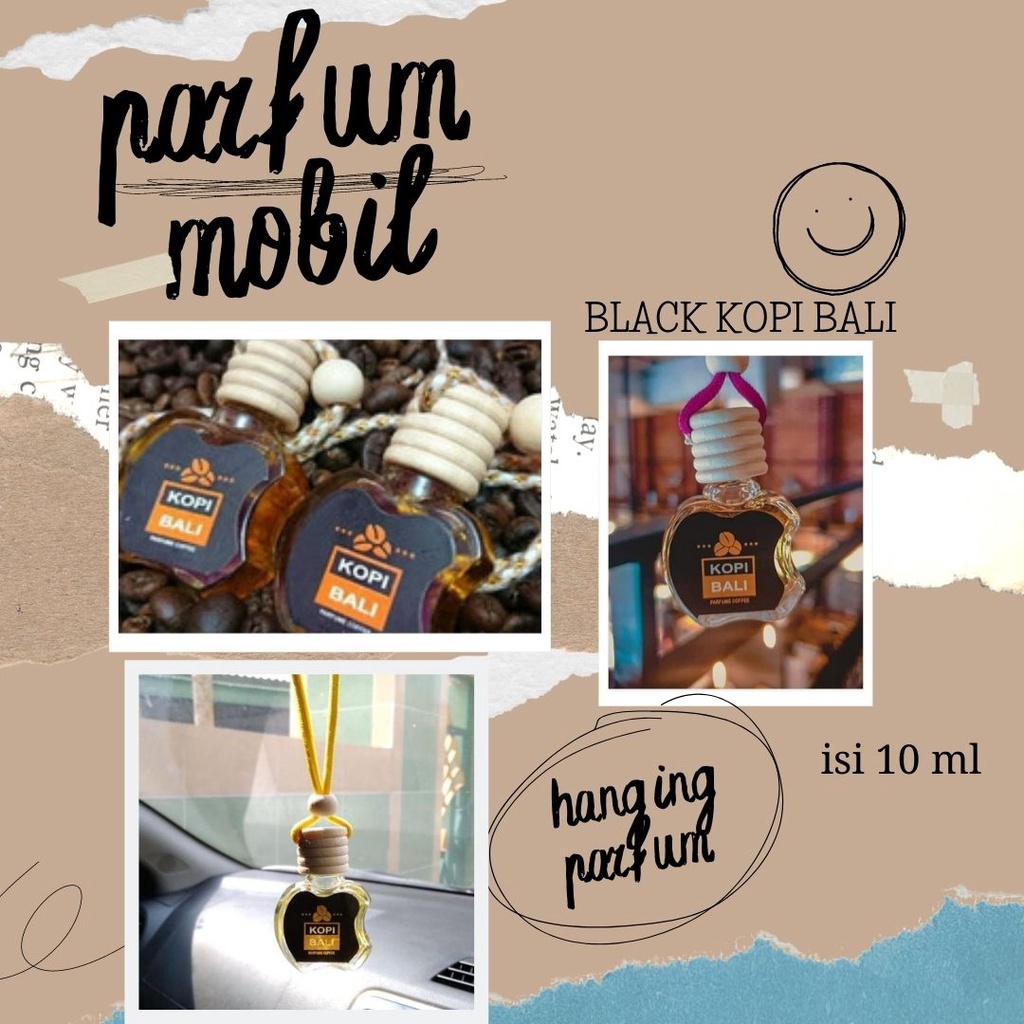 PARFUM MOBIL AROMA KOPI BLACK BALI | PARFUM GANTUNG MOBIL | PENGHARUM MOBIL | PARFUM MOBIL KOPI BALI ISI 10ML