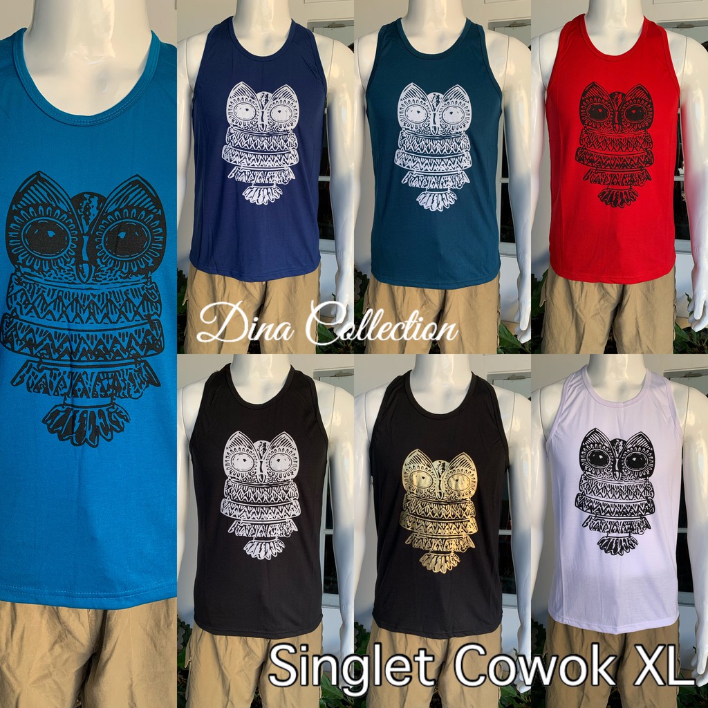 KAOS SINGLET COWOK MOTIF OWL