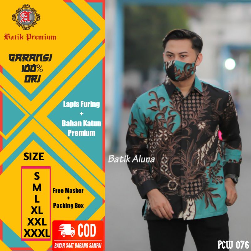 Baju Batik Lengan Panjang Pria Lengan Panjang Pria/Atasan Batik Lengan Panjang Original Premium Keme