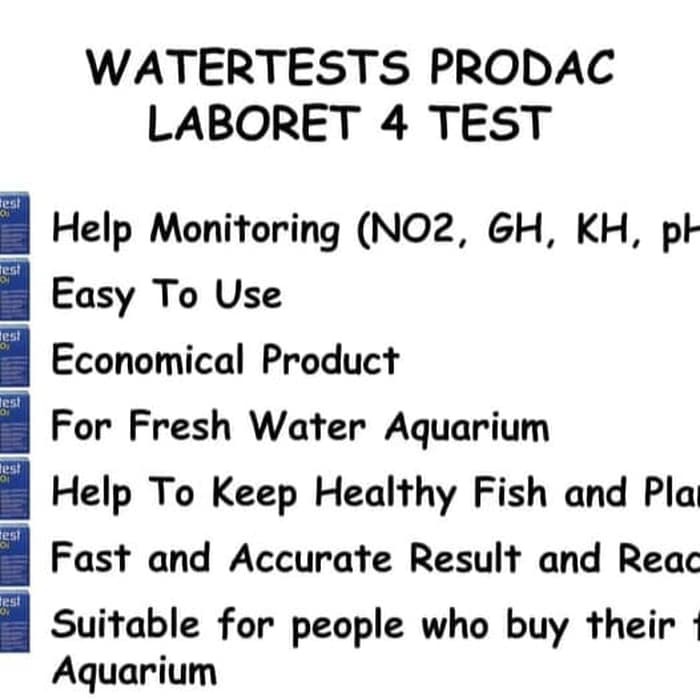 4in1 PRODAC WATERTEST LABORET – ALAT TEST KIT STARTER PACK UTK PEMULA AQUARIUM KOLAM pH GH KH NO2