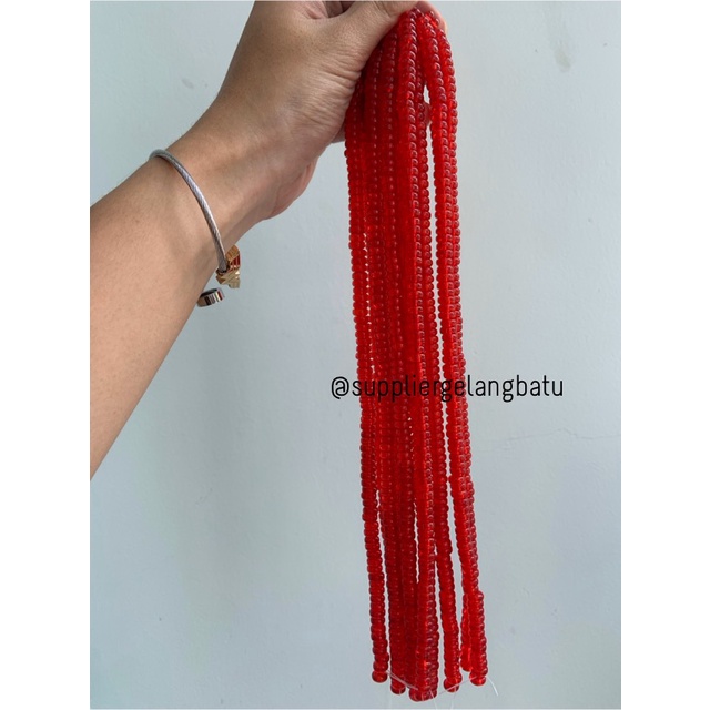 batu rondelle SOFT RED quartz Beads 5 x 10mm spacer pembatas tasbih perlengkapan muslim spacer donat aksesories fashion