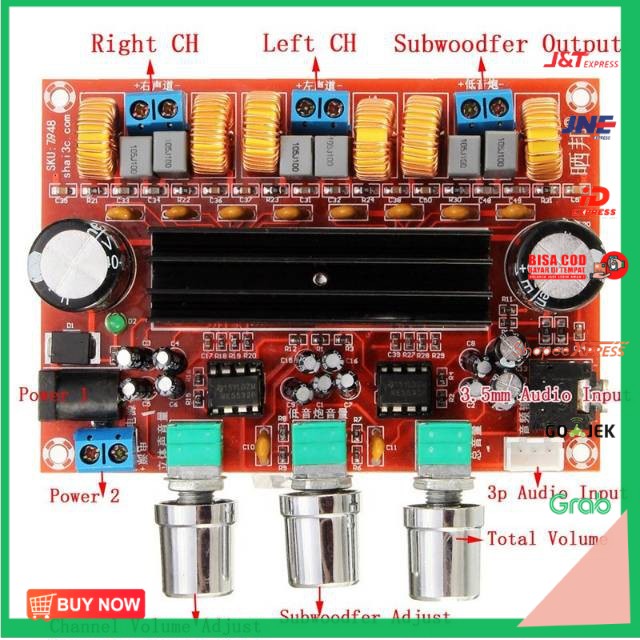 [[[BISA COD]]] TPA3116D2 50Wx2 + 100W 2.1 TPA3116 Digital Subwofer Power Amplifier