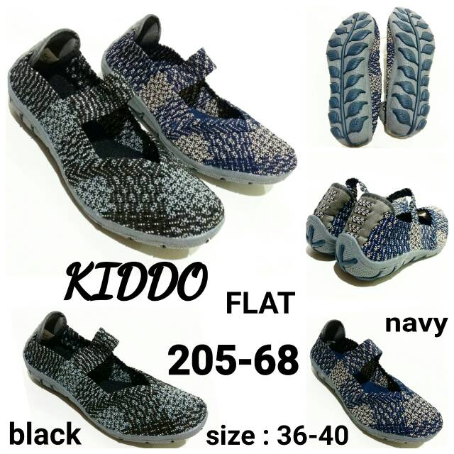 Sepatu woman rajut flat Kiddo 205-68 rajut Flat murah dan terbaru empuk