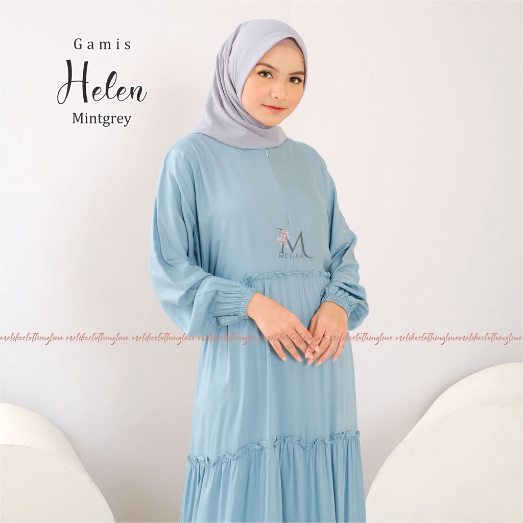 GAMIS HOME DRESS MUSLIM WANITA RAYON POLOS HELEN