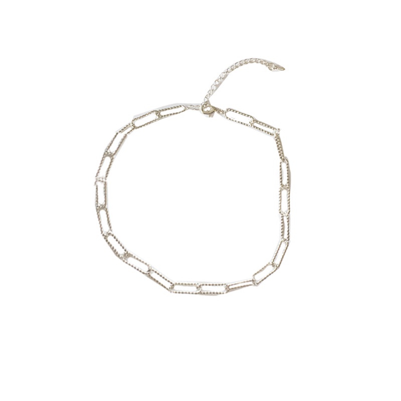 ※Ready Stock※ Fashion Bracelet Jewelry Simple Silver Alloy Chain Bracelet for Women