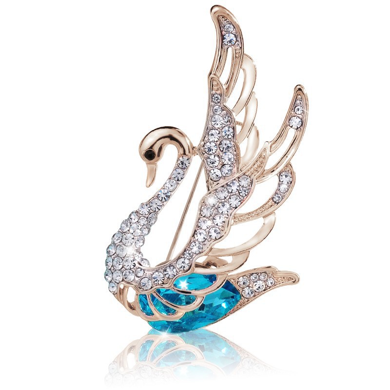 High-end Retro Mutiara Zirkon Bros Opal Swan Kupu-kupu Merak Bunga Berlian Imitasi Bros Aksesoris indah-1#