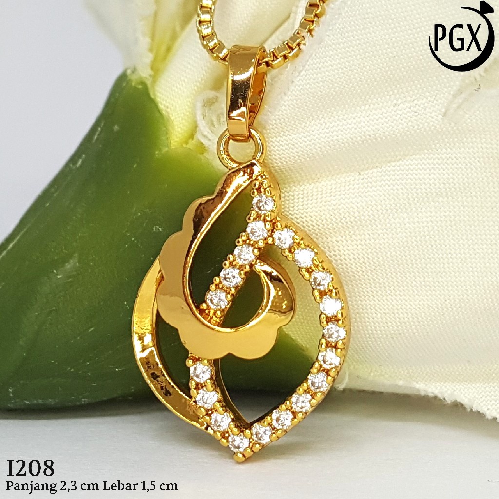 PGX Liontin Kalung Xuping Wanita Perhiasan Lapis Emas Aksesoris Fashion - I208