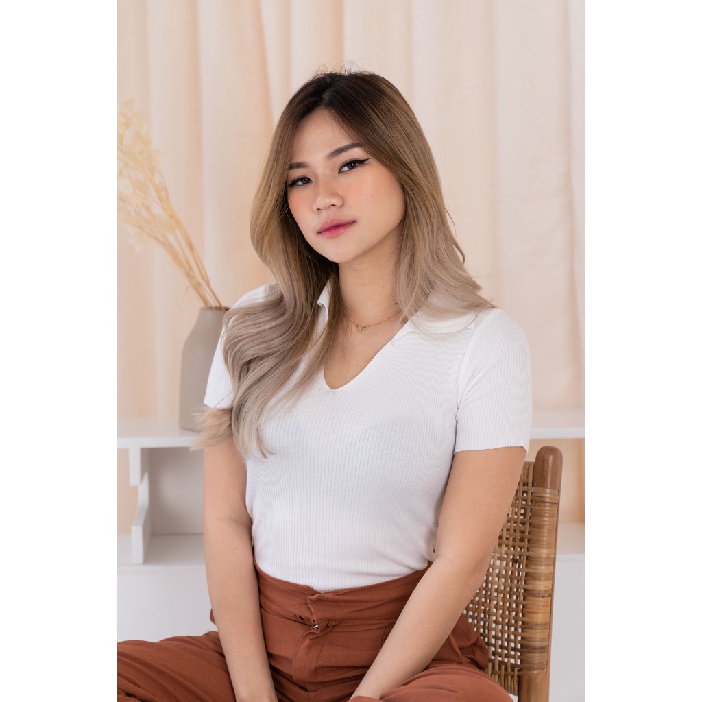 [TAVIA] JIRO KNIT POLO / BAJU CROP WANITA / KAOS CROP WANITA