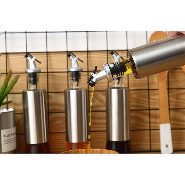 

O724 Botol Minyak Dan Tutup Botol Kecap Botol Cuka dengan Pourer 350ml