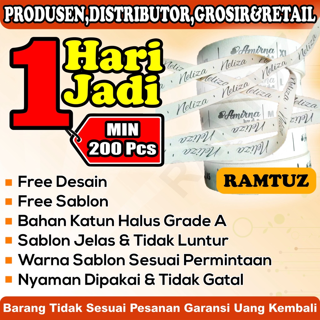 

Label Hijab / Label Baju Sablon / Label Woven