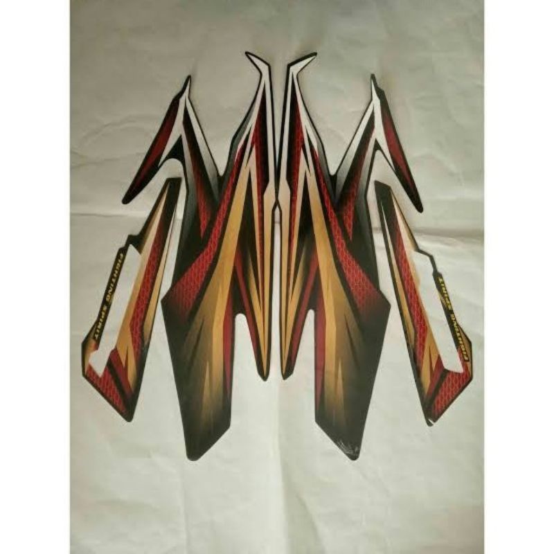 striping lis stiker standar ori Yamaha RX king 2005 hitam merah stiker ori RX king 2005 hitam merah