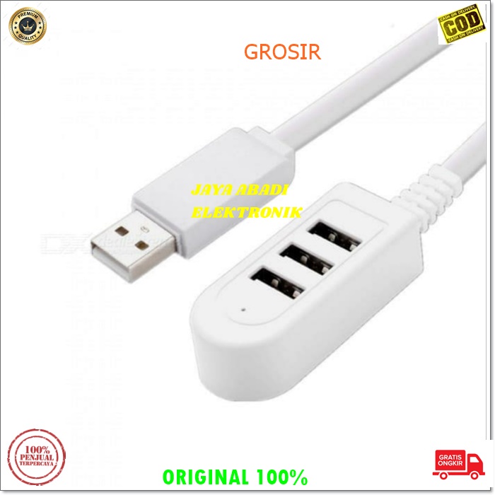 J222 ORIGINAL USB HUB KABEK 3 PORT 3IN 1 SAMBUNGAN ALAT PENAMBAH CABANG PENGHUBUNG ADAPTER cable konektor kabel komputer cpu laptop speed pc penghubung adaptor BISA JUGA  BUAT CAS HANDPHON USB HUB 3 PORT EXTENSION With Data 2.0 Usb Hub Memudahkan aktiviti