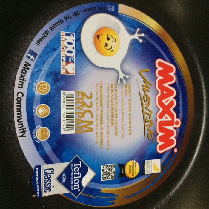 Maxim Valentino Frypan 22cm Wajan Penggorengan Teflon Fry Pan 22 Cm