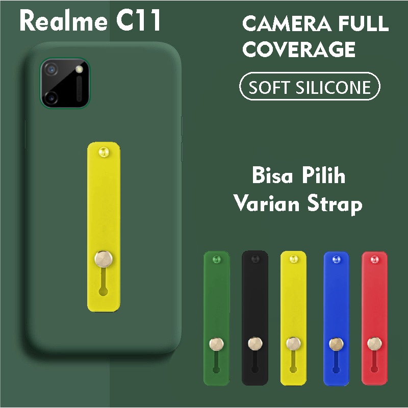 Softcase Silikon Baby Skin 3D Camera For Realme C11 Free Strap Holder