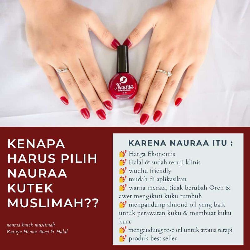 KUTEK HALAL SAH BUAT SHOLAT// INAI NAURA MAROON APPLE// AWET SAMPAI KUKU TUMBUH