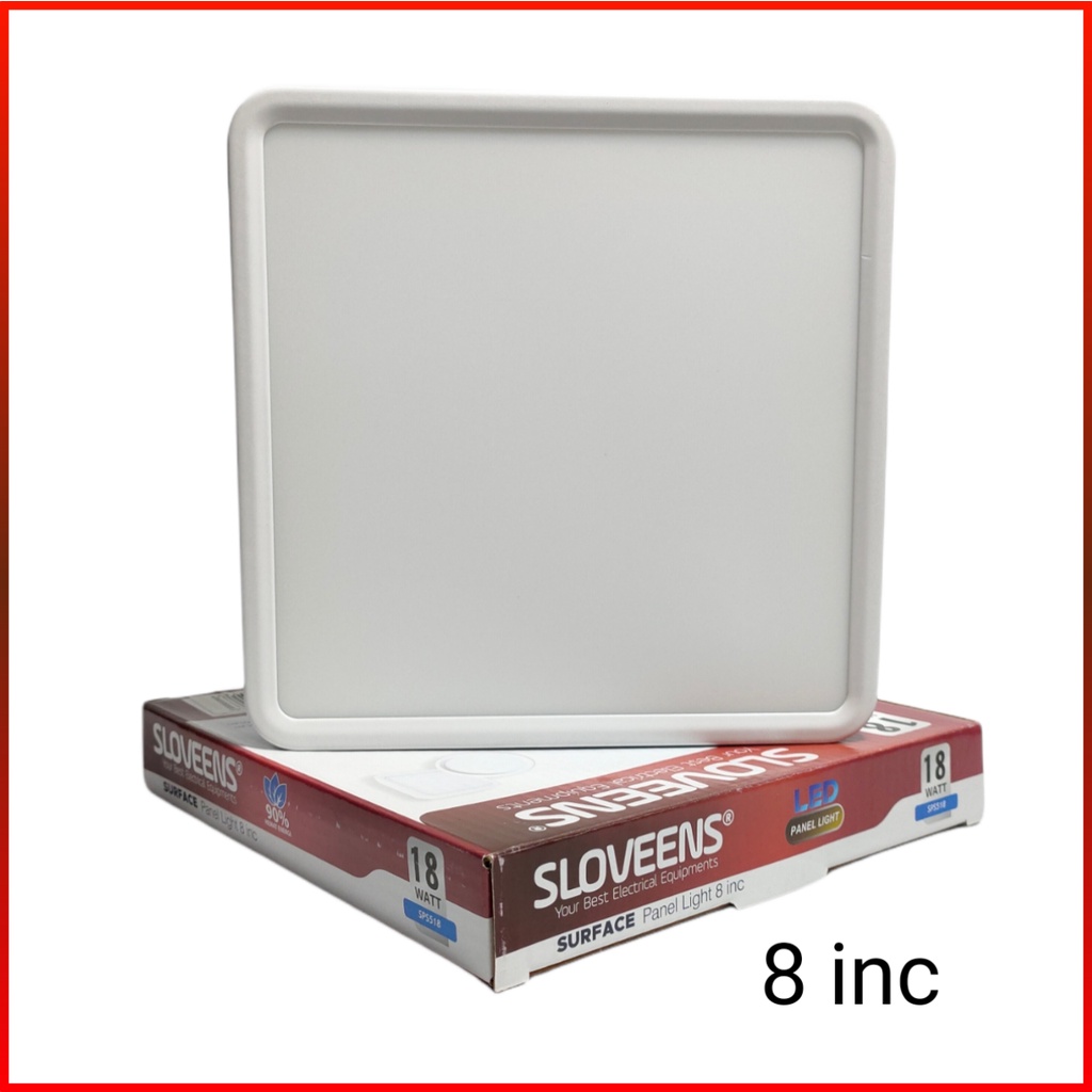 Sloveens Surface LED Panel Light Segi / LED Downlight Segi 18 Watt - Cahaya Putih &amp; Warm White