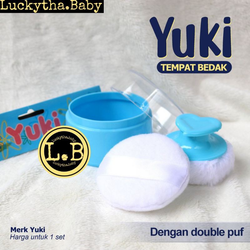 tempat bedak yuki double puff / tempat bedak bayi satuan