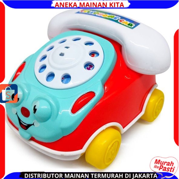 MAINAN ANAK MOBIL MOBILAN TELEPHONECAR  KRING LT-199 BUS CAR TARIK BERJALAN BUNYI KRING Aneka_Mainan