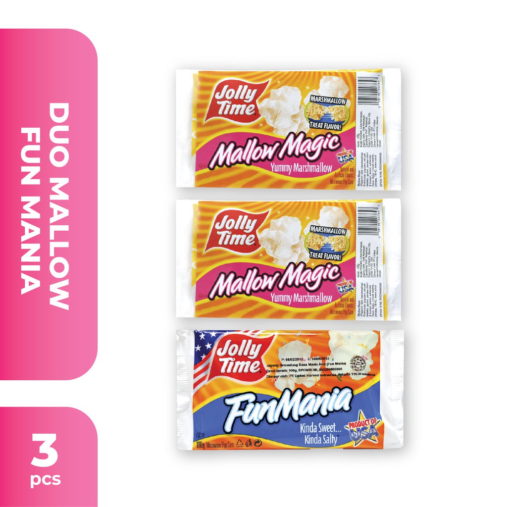 

Jolly Time - Paket Duo Mallow FunMania (2MM, 1FM) - Mircowave Popcorn