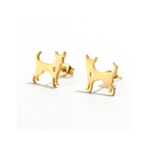 LRC Anting Tusuk Fashion Stainless Steel Animal Ear Studs V83150