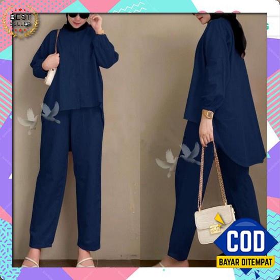 Cod Eliza Tunik Bahan Shakila Atasan Wanita Kekinian Viral Import Baju Set Niky Navi [Setelan Wanita