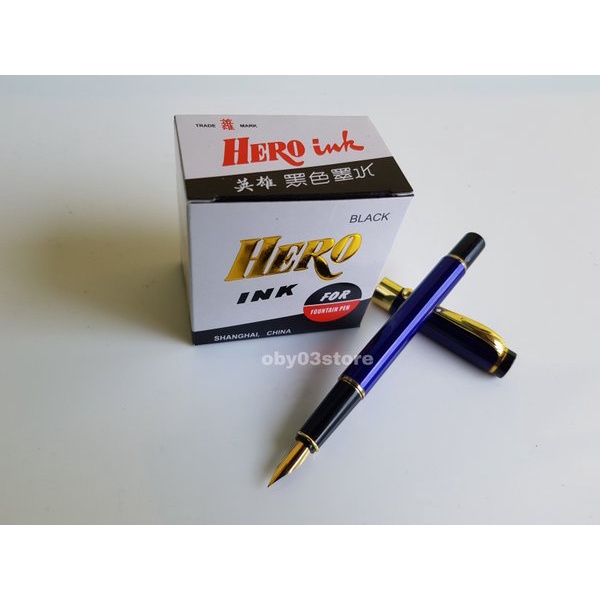 

Paket Klik. Fountain Pen 021 BLUE Dan Tinta Hero Ink 50ML.Pena .Pulpen