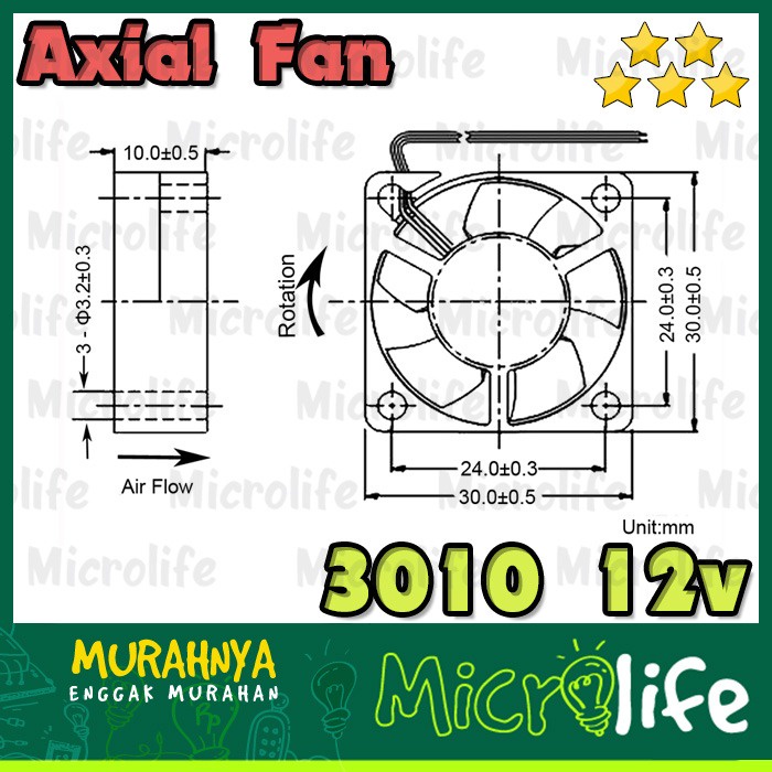 Kipas DC 12V Axial Fan 6025 5010 4010 3010