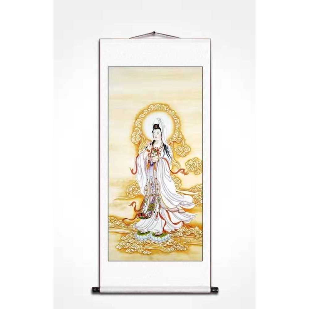 Lukisan Buddha Guanyin Vertikal Edisi 0320 Shopee Indonesia