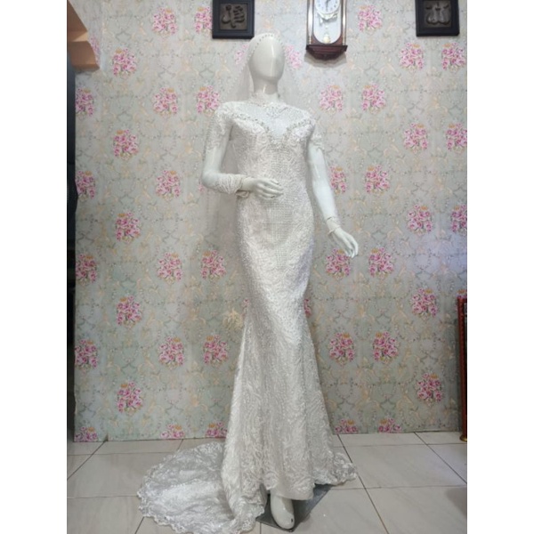 GAUN PENGANTIN DUYUNG FULL PAYET MEWAH