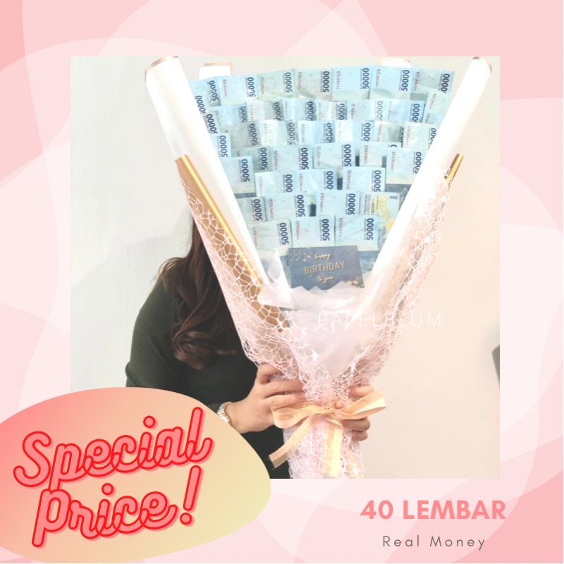 hand bouquet bunga uang asli wisuda