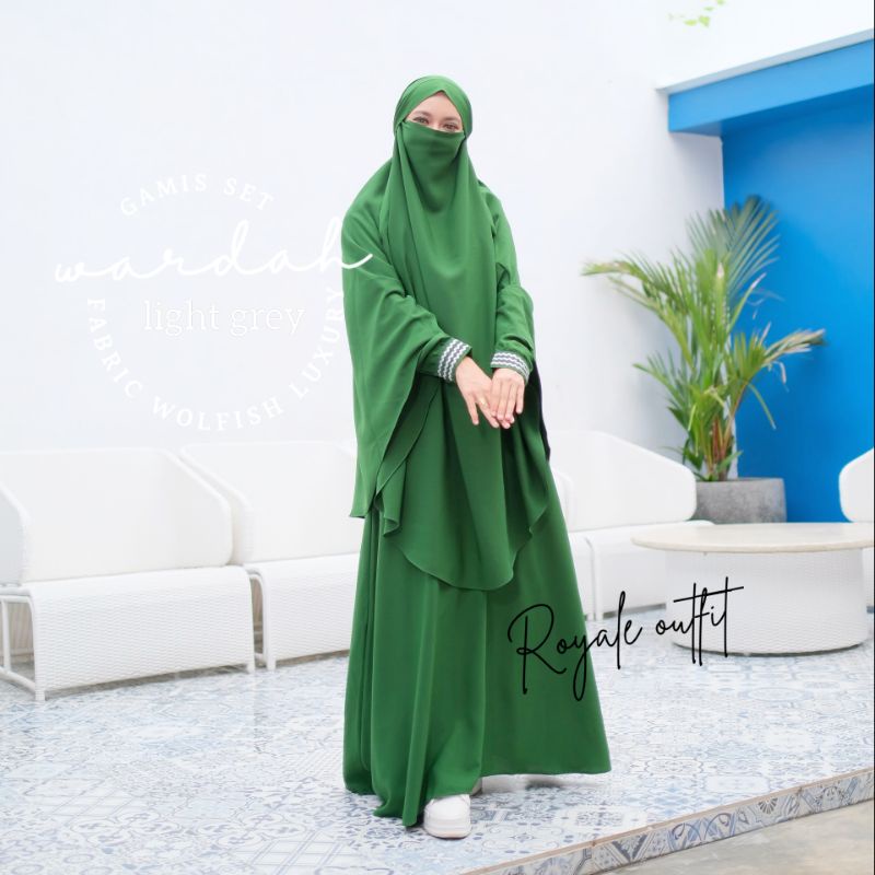 WARDAH SYARI GAMIS SET KHIMAR POLOS FRENCH KHIMAR ORI ROYALE