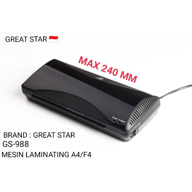 

MESIN LAMINATING/LAMINATOR WITH HANDEL A3/330MM GREATSTAR