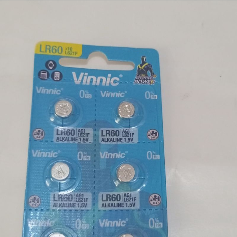 BATRE BATERAI VINNIC LR 60 BATRE JAM TANGAN,CALCULATOR LR60 AG1 L621F 1.5V