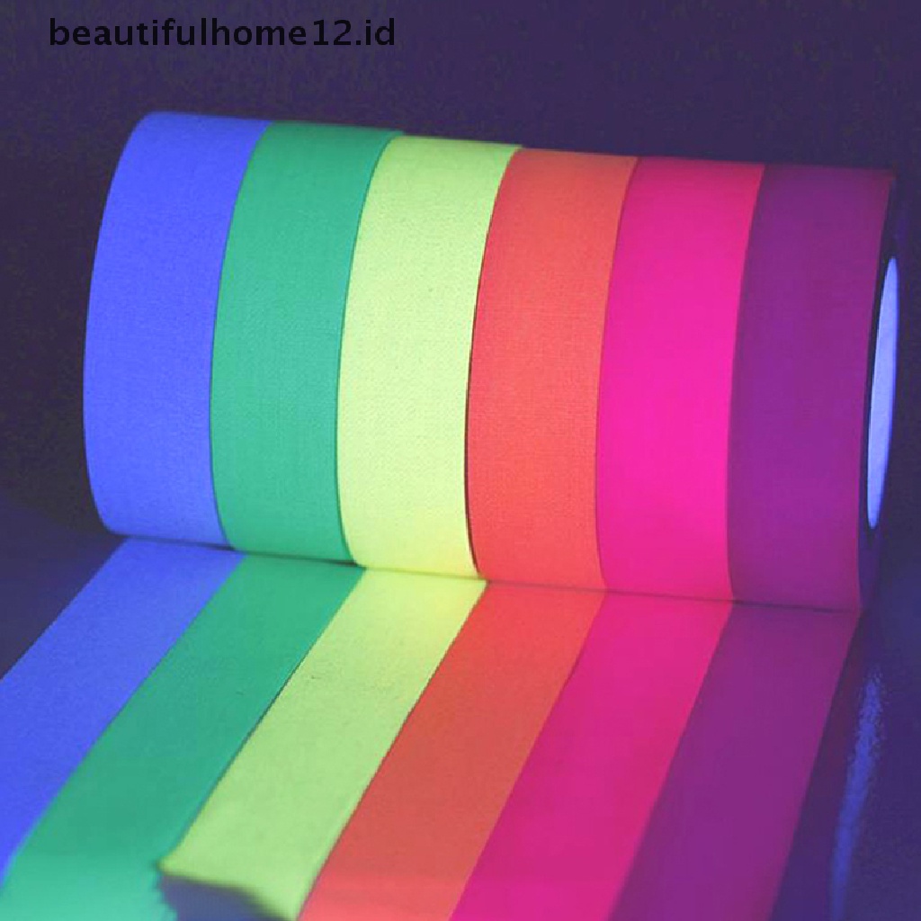 【beautifulhome12.id】 UV Reactive Tape Blacklight Fluorescent Tape Glow in The Dark Neon Gaffer .