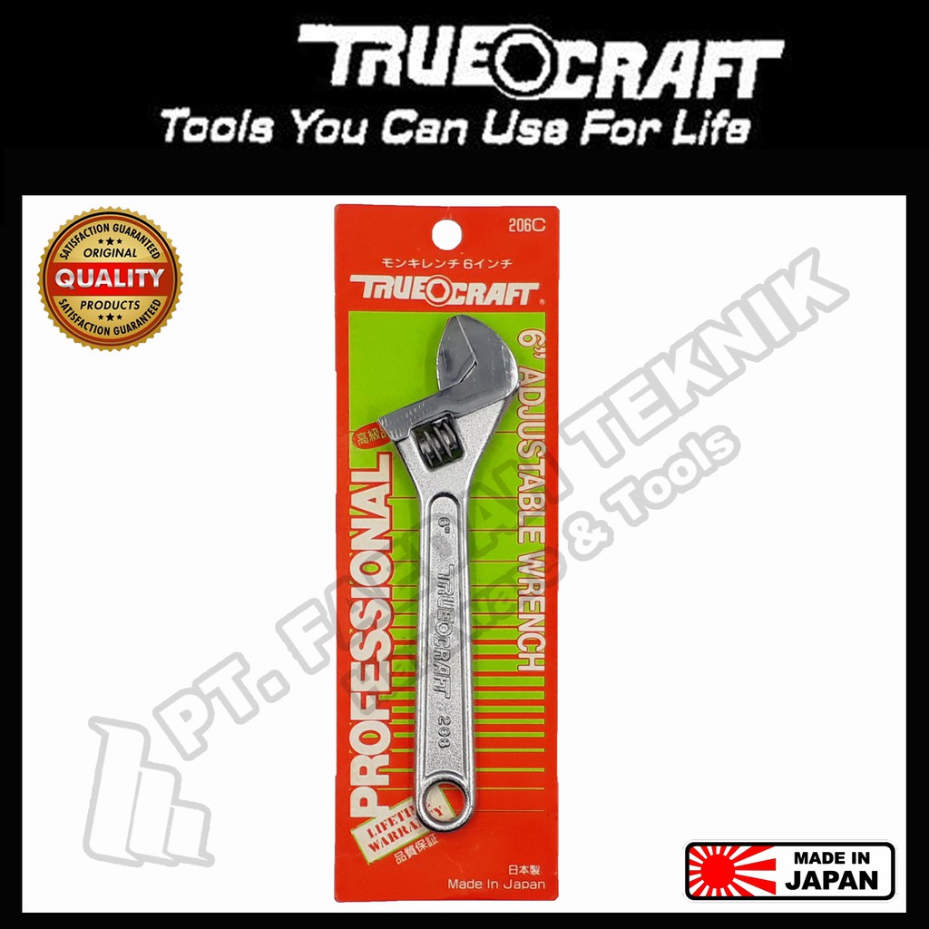 Kunci Inggris / Adjustable Wrench 6 inch 206C Truecraft Made in Japan