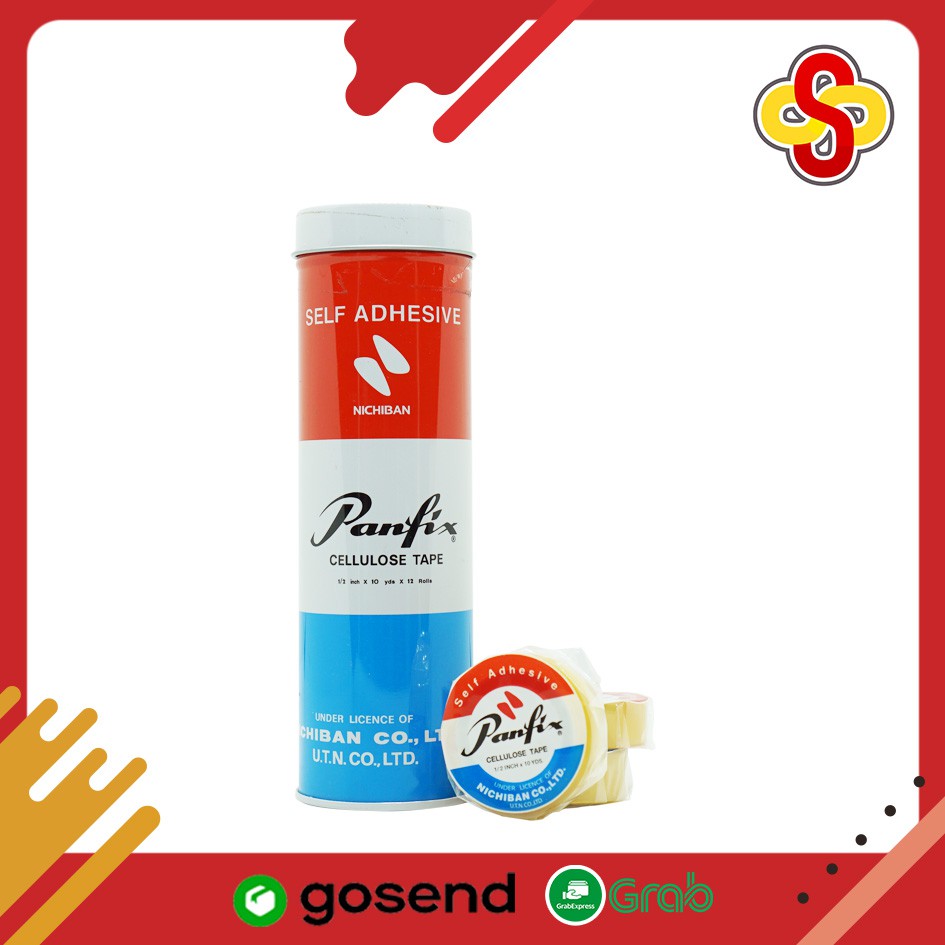 Isolasi / Selotip Panfix 1/2 inch / 12 mm x 10 yard Cellulose Tape