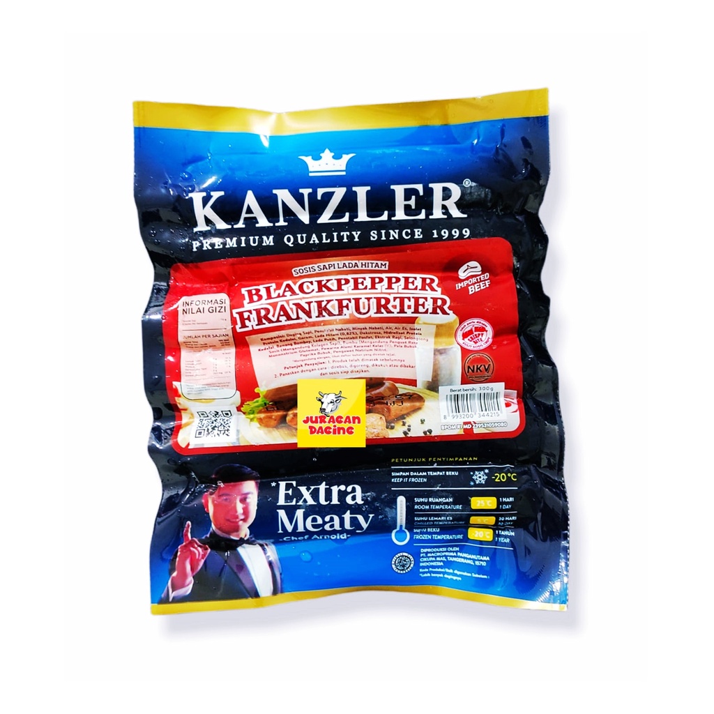 

Kanzler Sosis Blackpepper Frankfurter 300gr