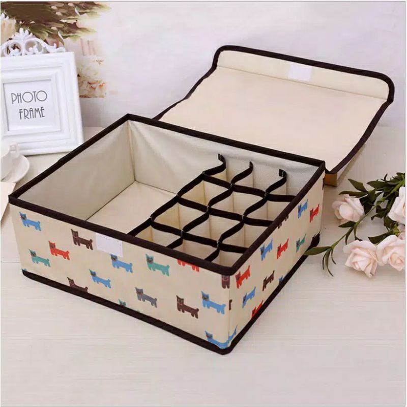 Tempat Penyimpanan Celana Dalam Bra Underware Motif 15 Grid