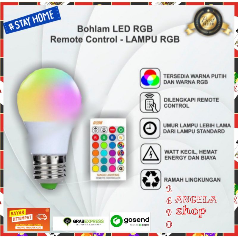 Bohlam LED RGB & Remote Control - LAMPU RGB