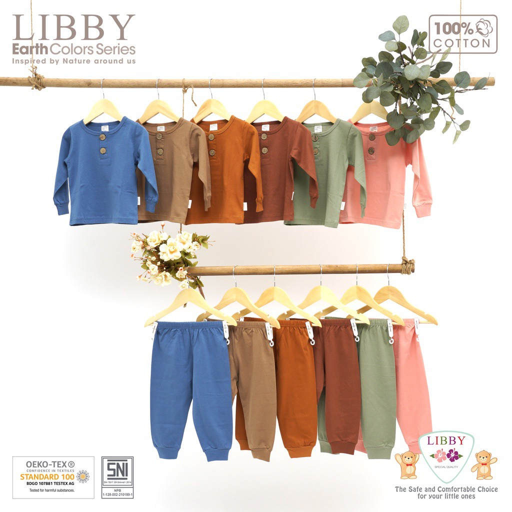 LIBBY EARTH COLORS SERIES Setelan Oblong Panjang - Celana Panjang (1 setel/pack) | 3 - 6 Tahun