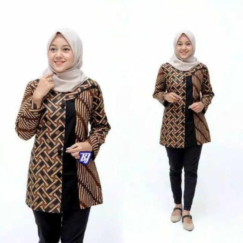 terlarisBaju batik tunik lurik jumbo kombinasi terbaru