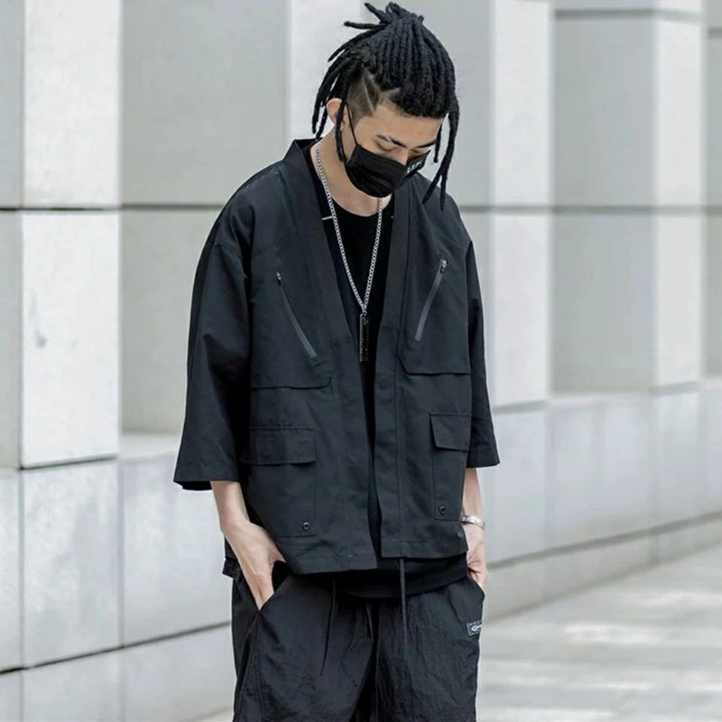 Kimono Pria techwear Outer Harazuku style fashion hypebeast ootd