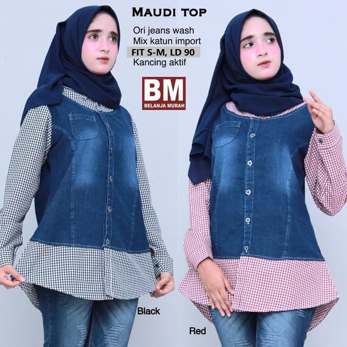 kemeja wanita kekinian maudi top murah  vero original premium