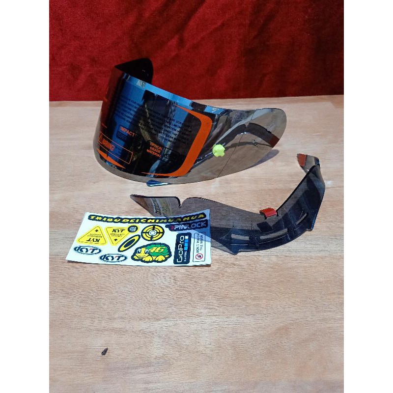 Flat visor KYT rc7 r10 Paket Flat visor +TO Post + Spoiler KYT Rc7 R10 K2R K2RIDER Stiker
