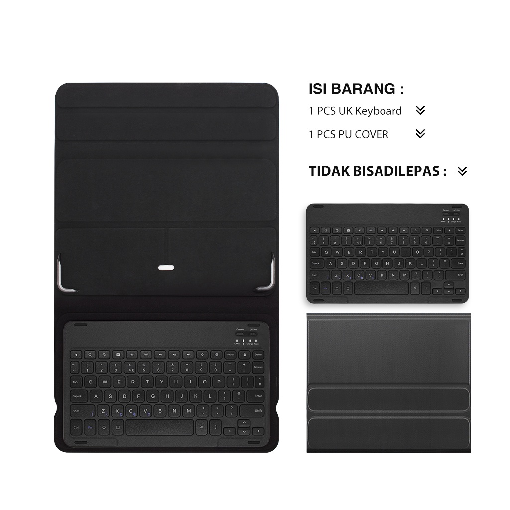 Mini Wireless Bluetooth Keyboard Slim Thin Design Untuk Windows / Android / iOS / PC-Hitam_U3_10 inch