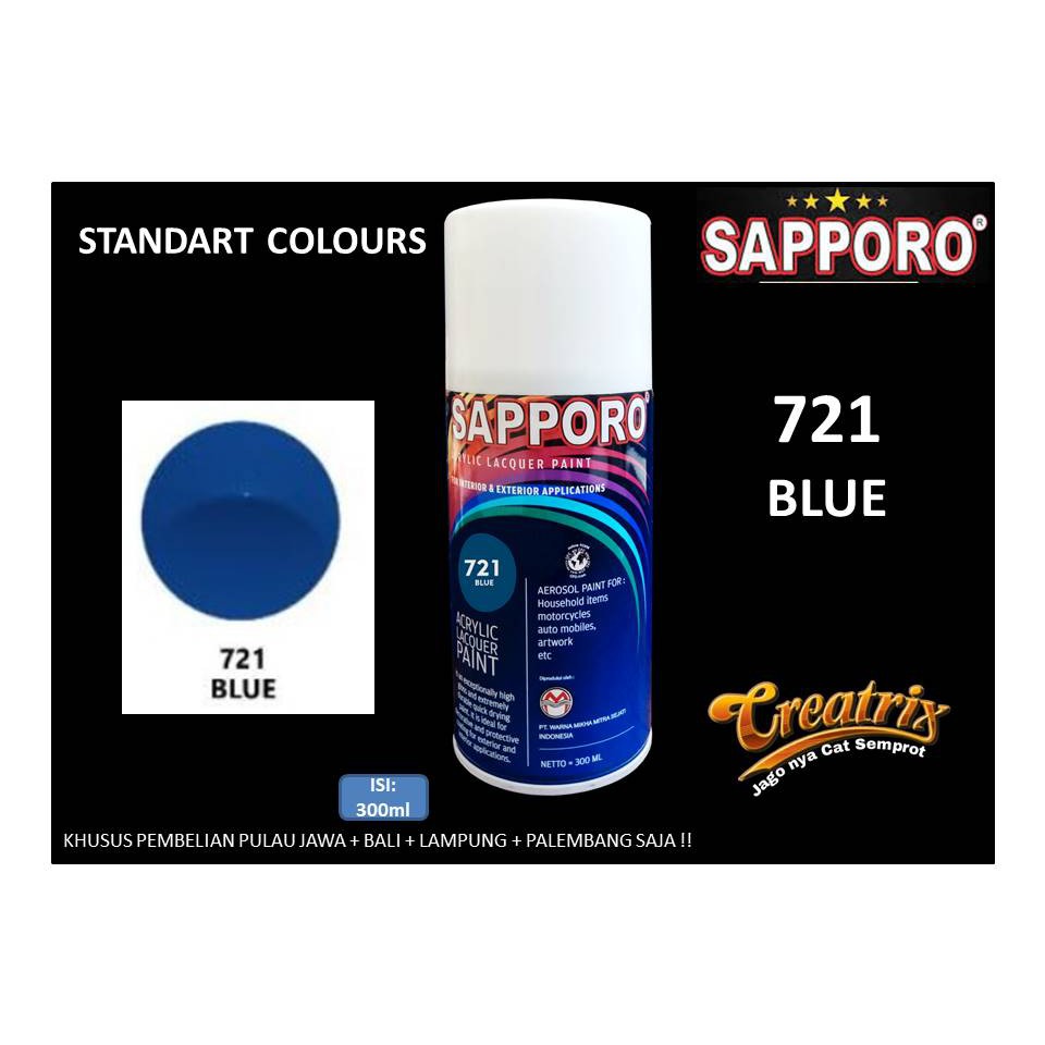 

Sapporo 721 Blue Cat Semprot Saporo Paint Biru Standar