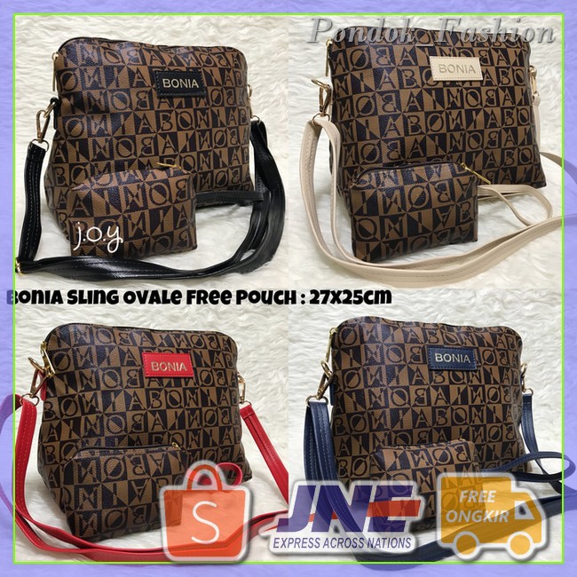 Terlaris Tas Murah/Tas Wanita/Slingbag/Clutch/Bonia Sling Ovale Free Pouch Terbatas  -  SKUJS192