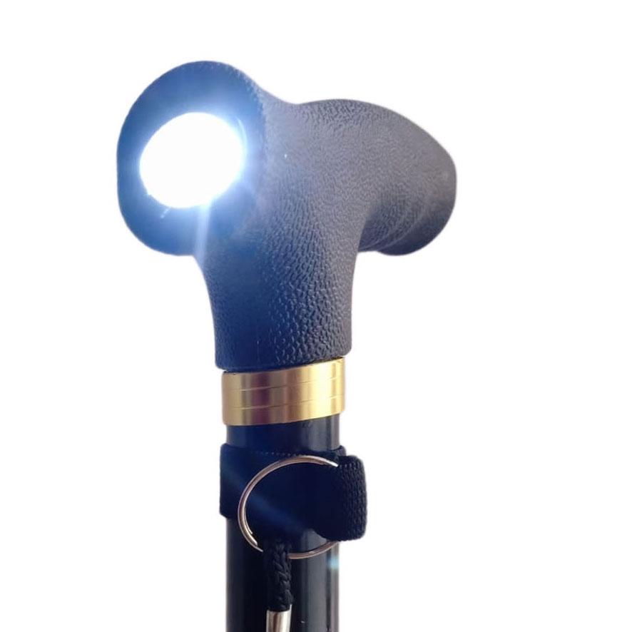 ♙ Alat bantu jalan tongkat lipat kaki tiga tongkat kaki 3 manula tongkat senter aluminium [TGT5] ♘